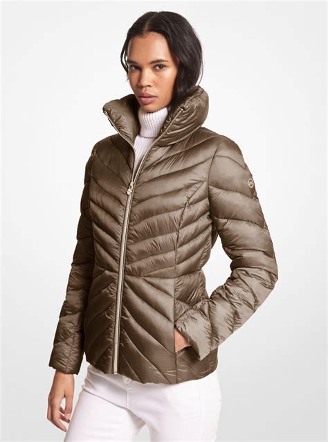 michael kors quilted nylon jacket|michael kors waterproof jacket.